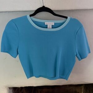 House of Harlow 1960 Sky Blue Short Sleeve Top